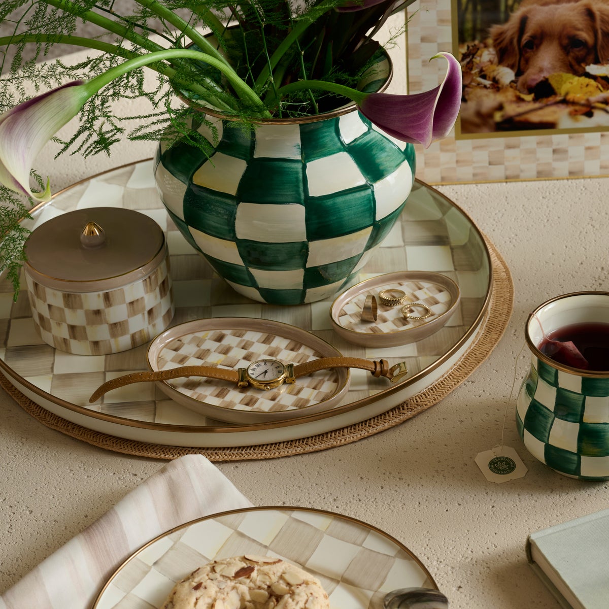 Mocha Check Oval Trinket Dishes, Set of 2 - Image 4