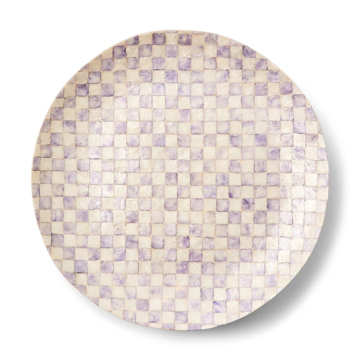 Violet Check Decorative Capiz Bowl - Image 3