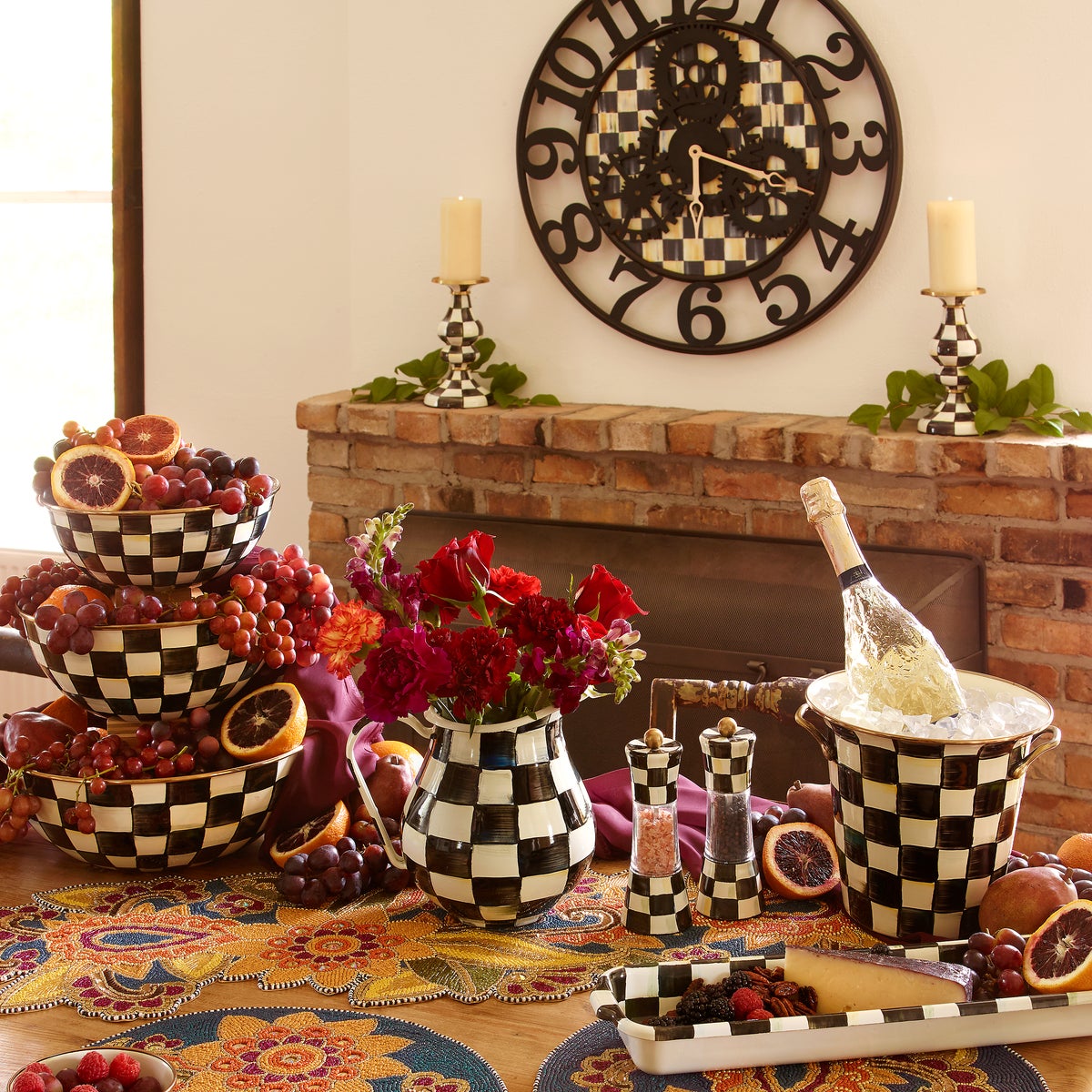 Courtly Check Large Farmhouse Wall Clock - Image 2