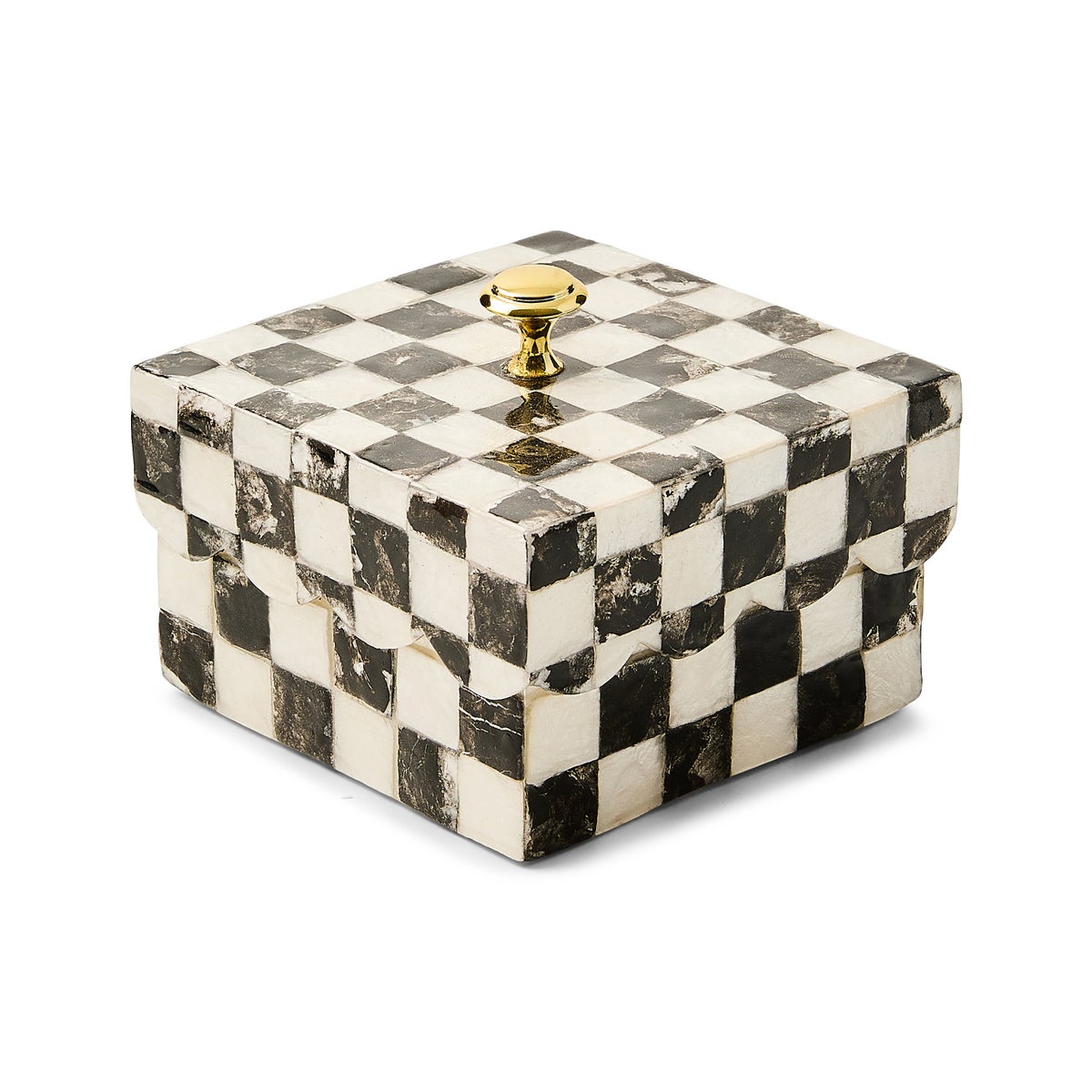 Courtly Check Capiz Scalloped Box