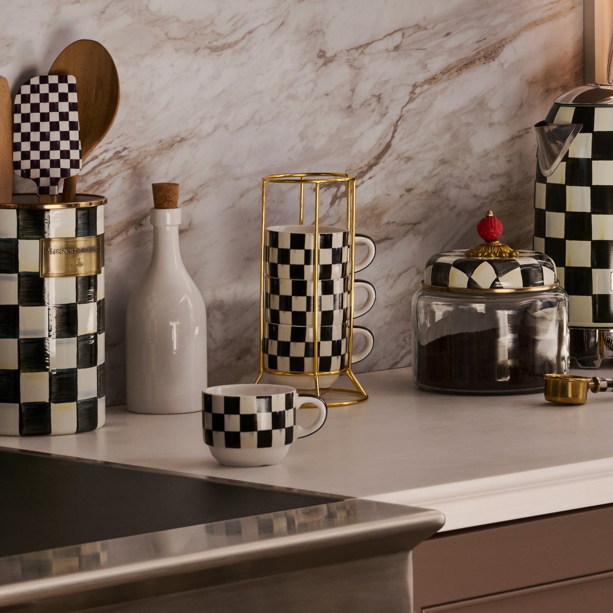 Courtly Check Cappuccino Cup Tower - Image 4