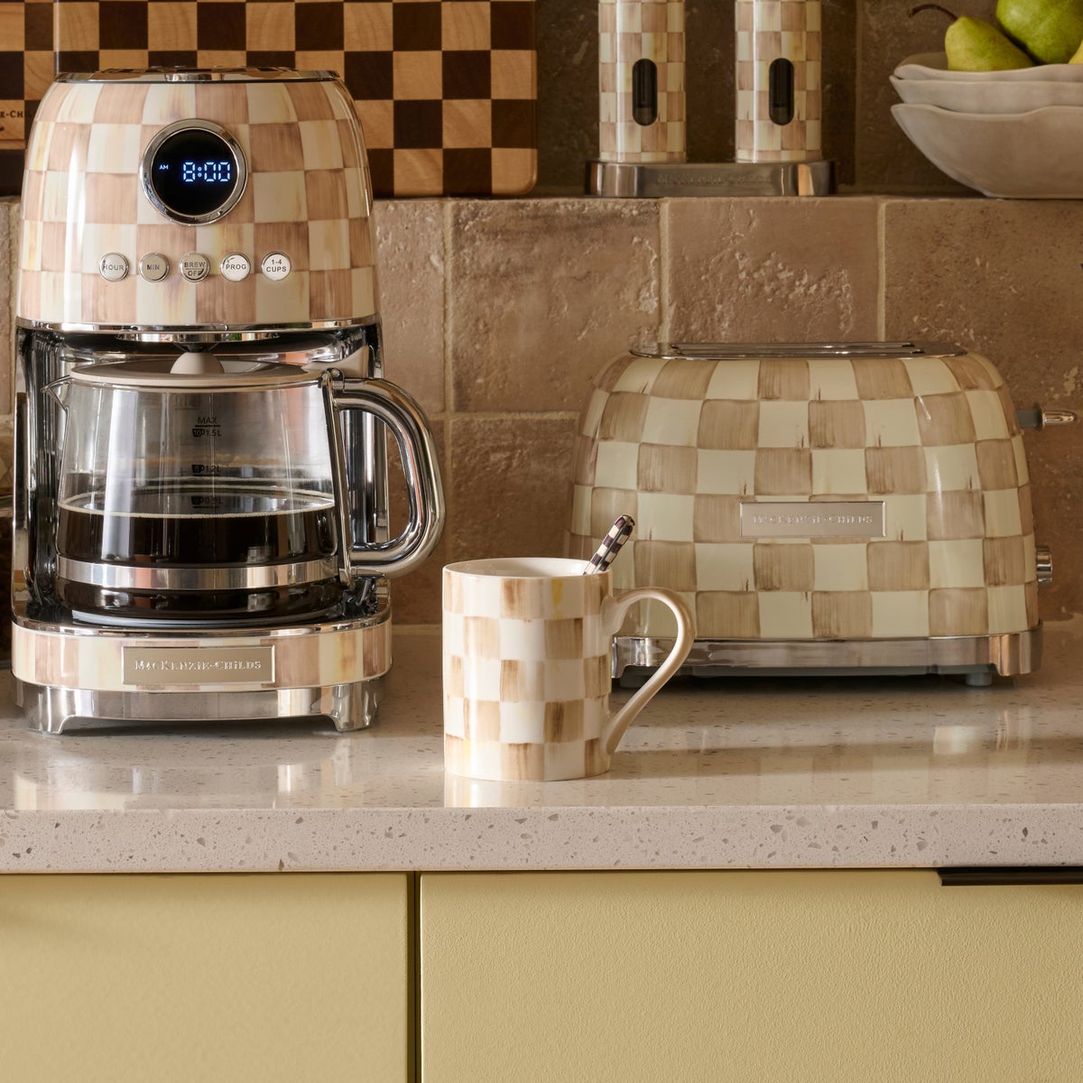 Mocha Check Porcelain Mug - Image 7