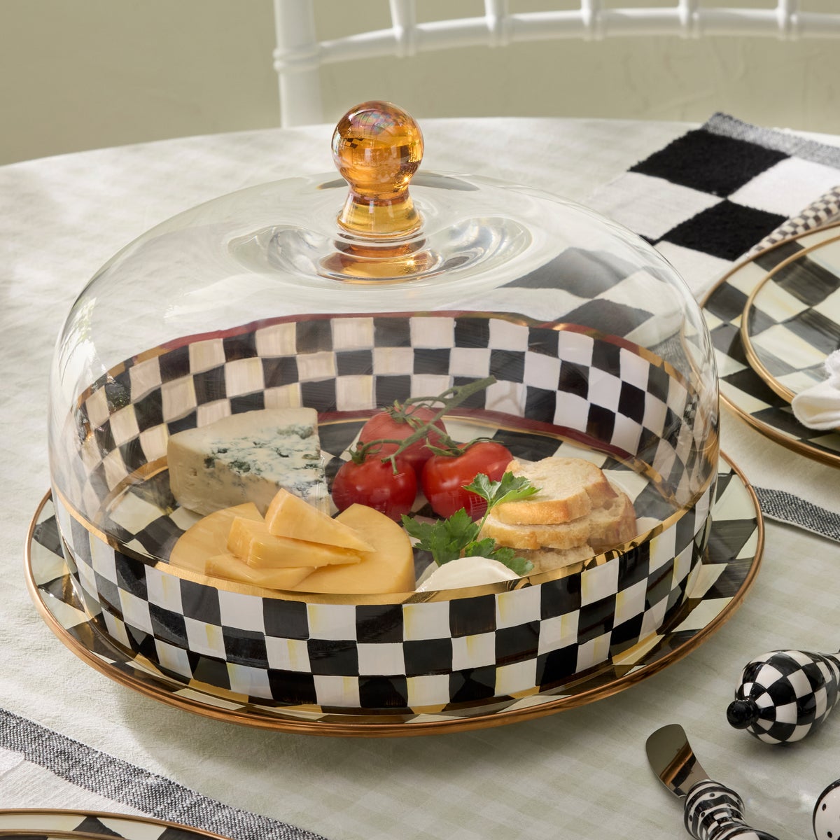 Courtly Check Glass Cake Dome - Image 2