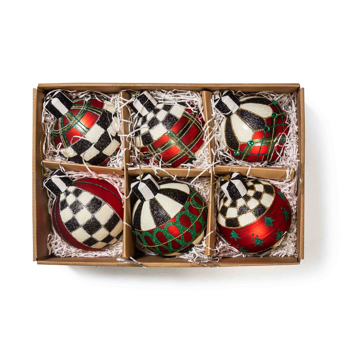 Tartan Glass Large Ball Ornaments, Set of 6 - Image 3