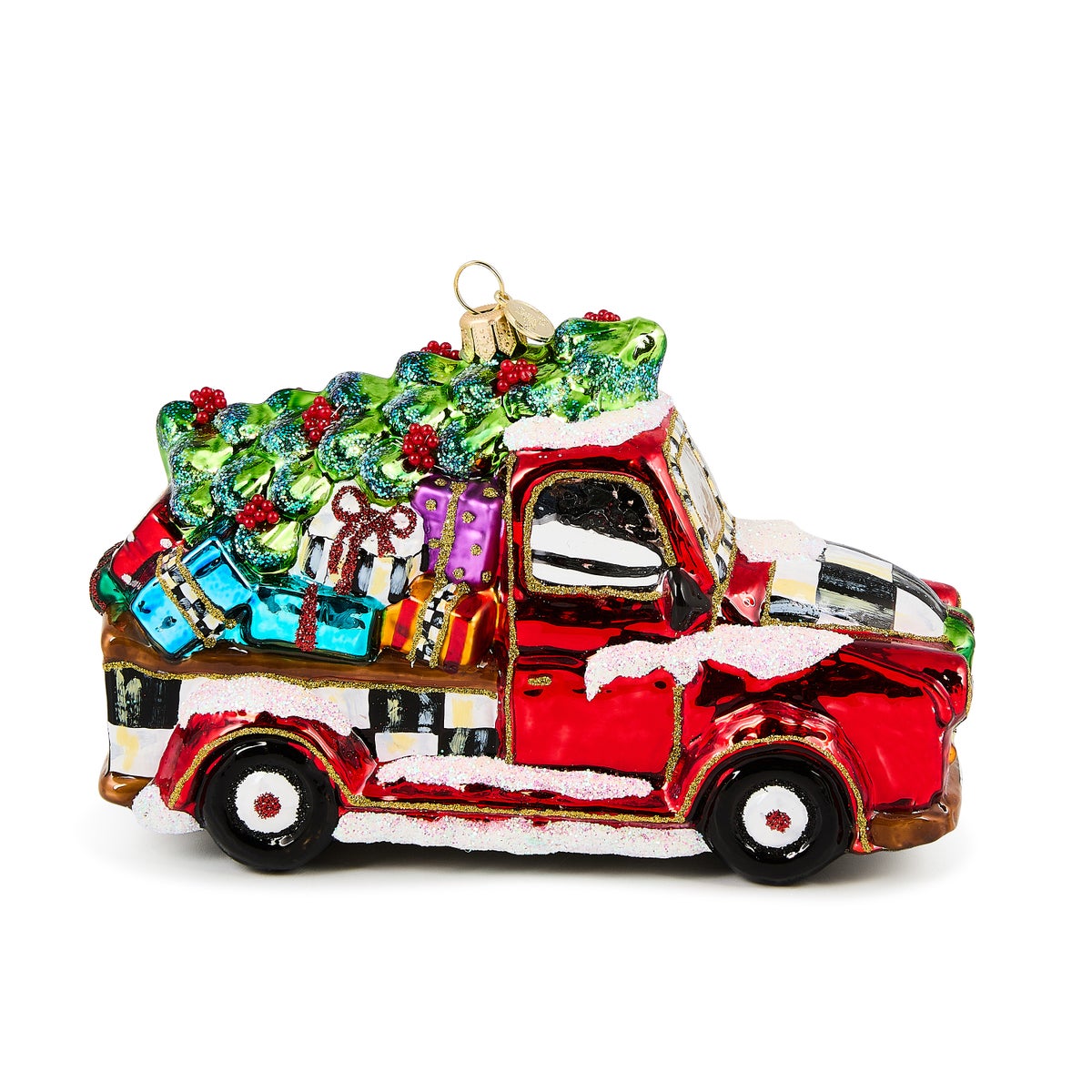 Santa's Hitting the Road Glass Ornament - Image 3