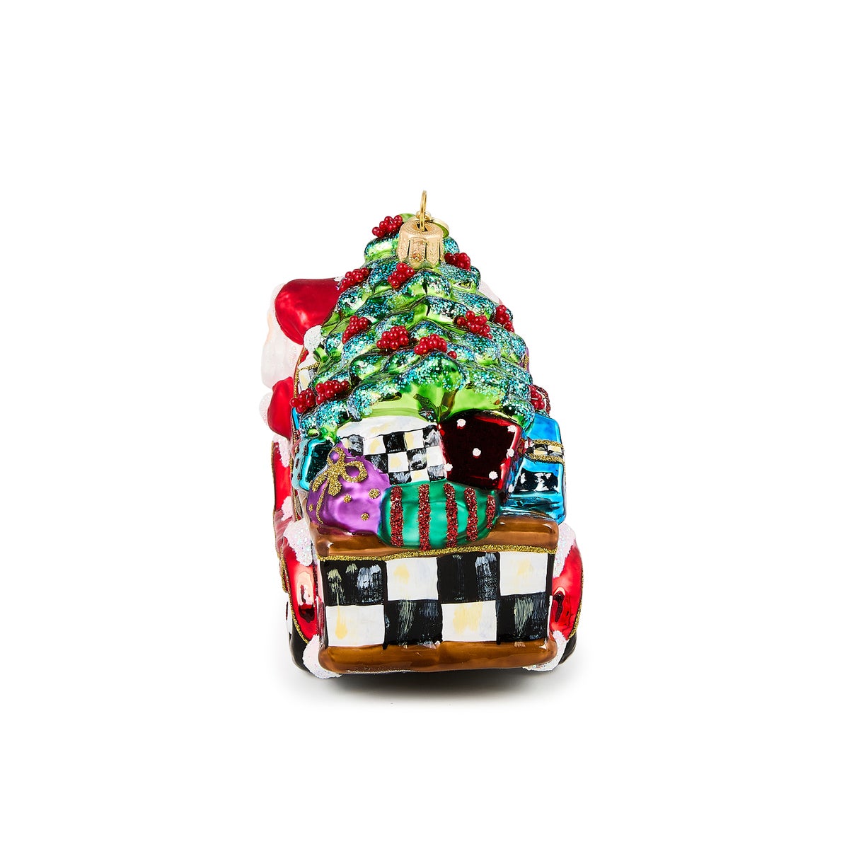 Santa's Hitting the Road Glass Ornament - Image 5