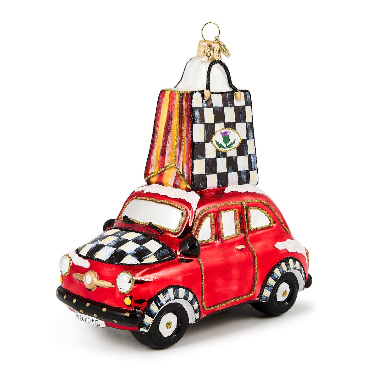 Christmas Shopping Car Glass Ornament - Image 6