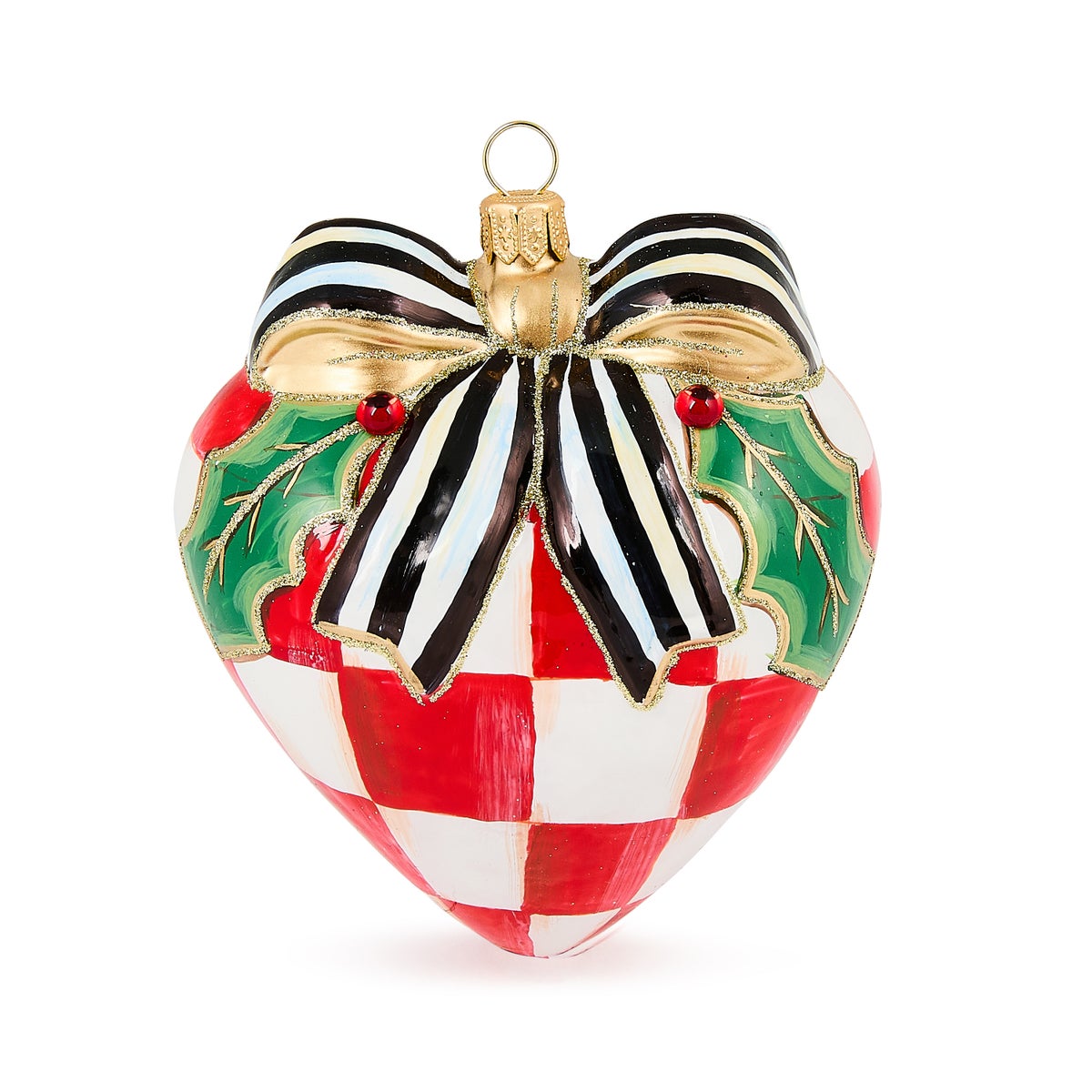 Check It Out Red Heart Glass Ornament