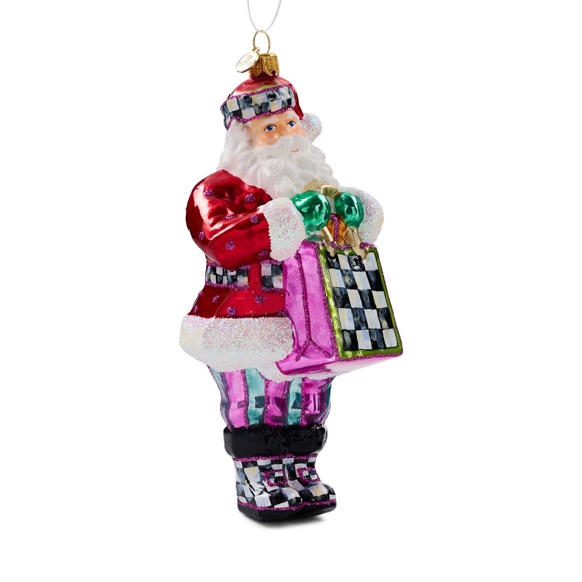Shopper Santa Glass Ornament - Image 5