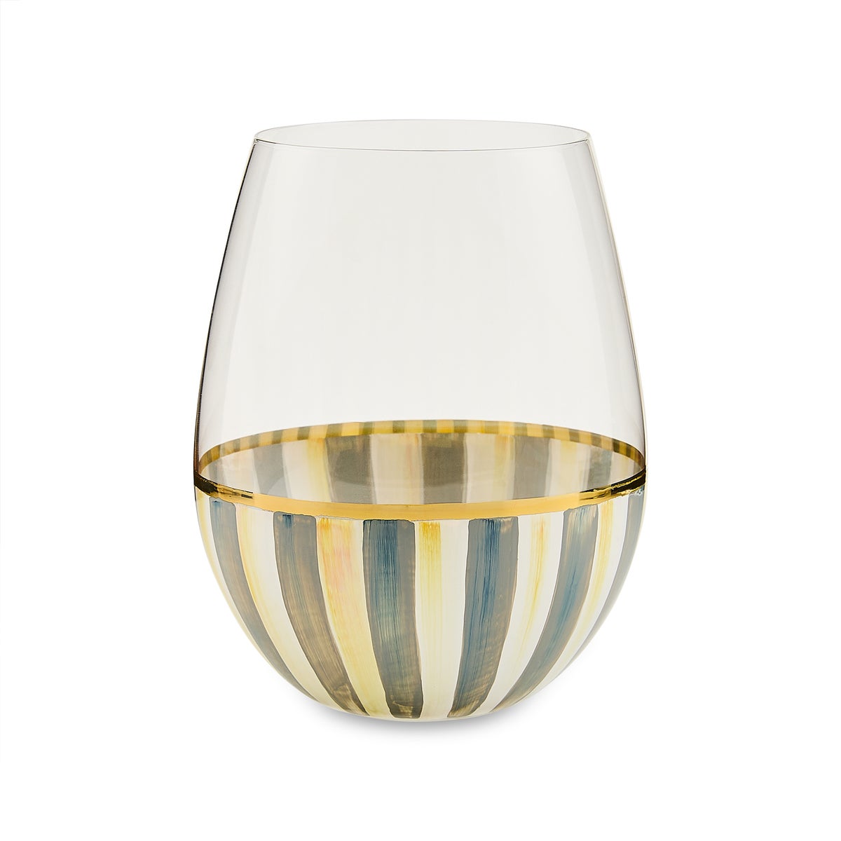 Sterling Stripe Stemless Wine Glass