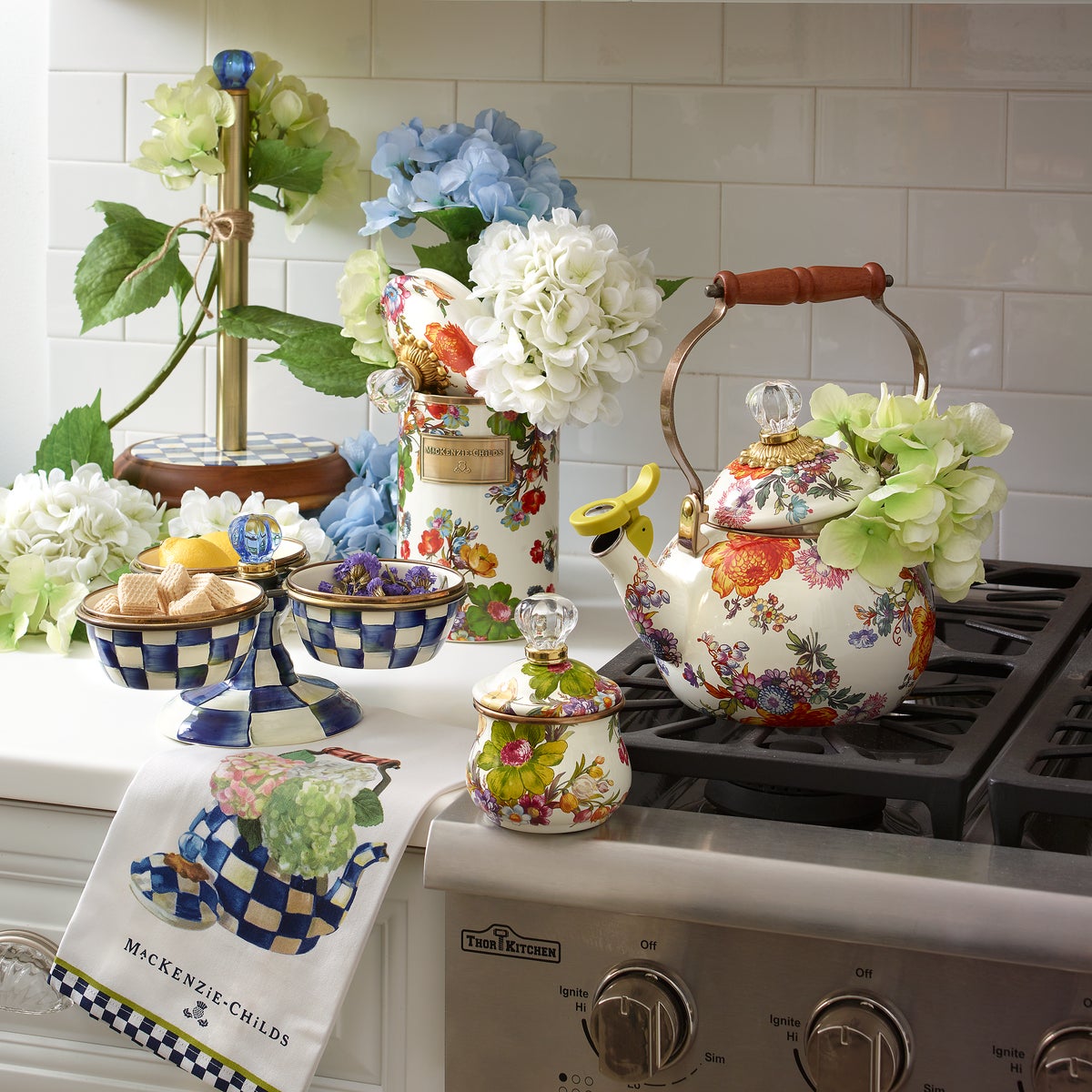 Hydrangea Tea Kettle Dish Towel - Image 4