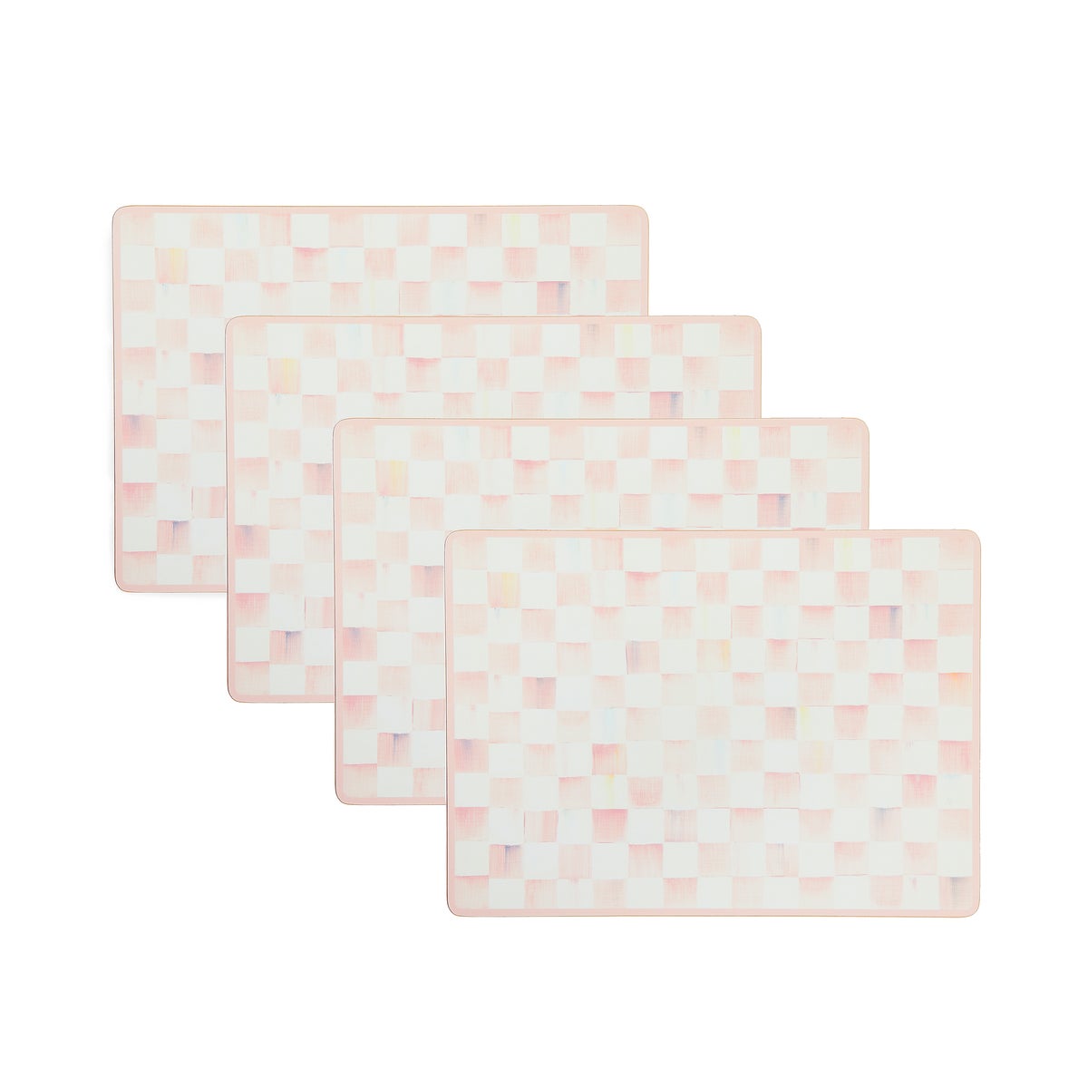 Rosy Check Cork Back Placemats, Set of 4