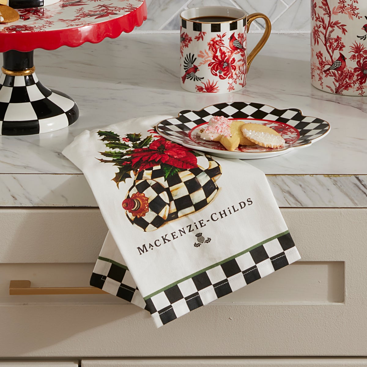 Poinsettia Tea Kettle Dish Towel - Image 2