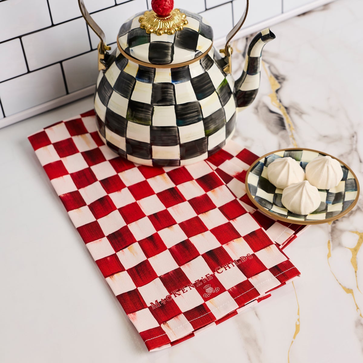 Cherry Check Printed Dish Towel - Image 2
