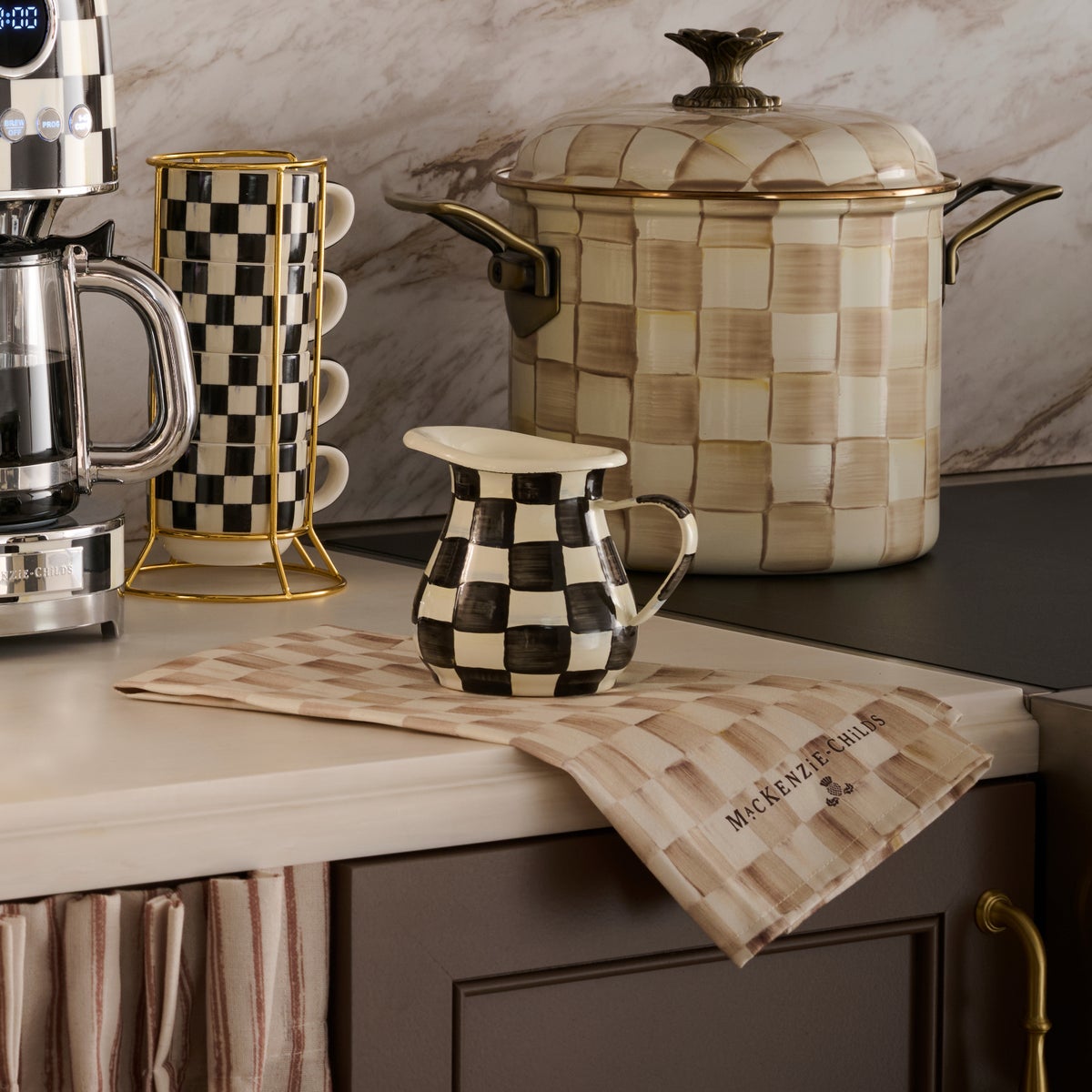 Mocha Check Dish Towel - Image 2