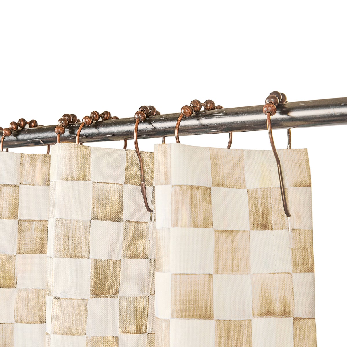 Mocha Check Shower Curtain - Image 2