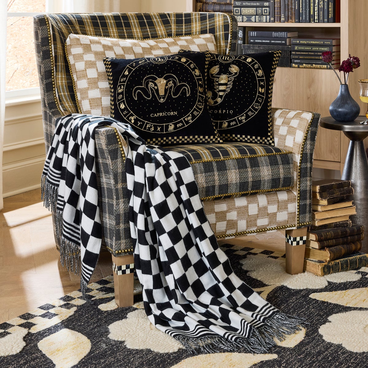 Black & White Check Throw - Image 2