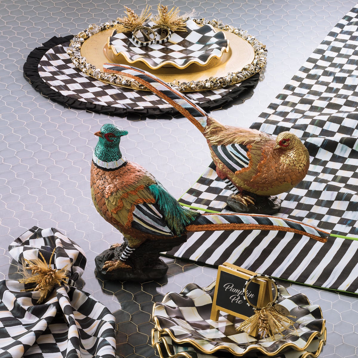 Courtly Check & Stripe Table Runner - Image 6