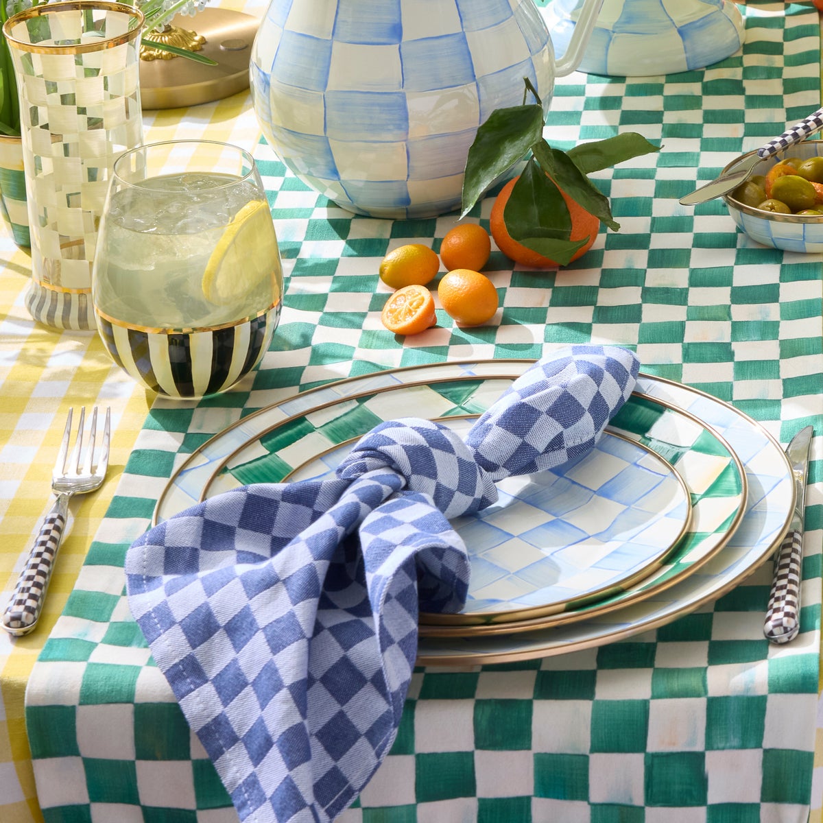 Indigo Check Napkin, Set of 4 - Image 6