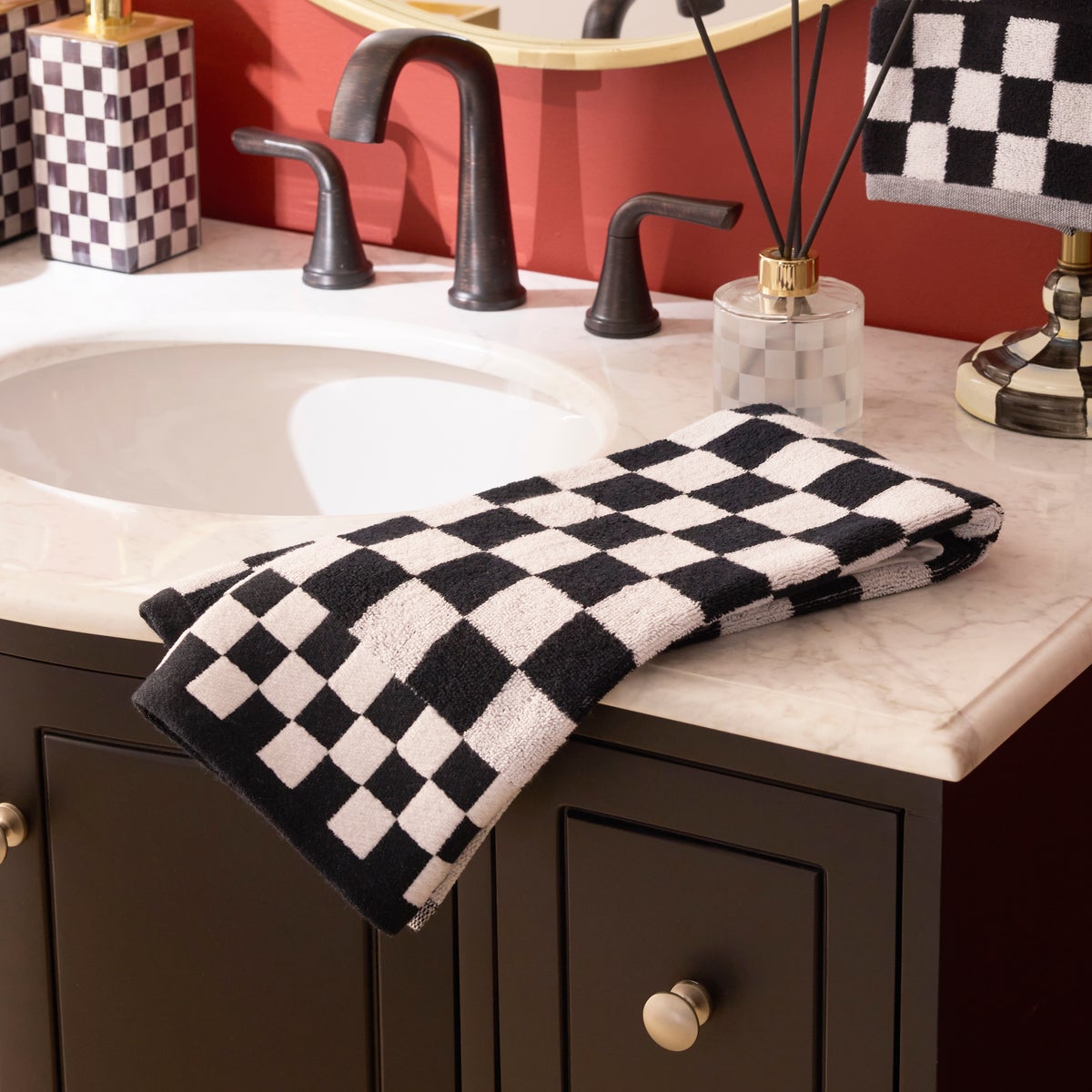 Black Check Hand Towel - Image 2