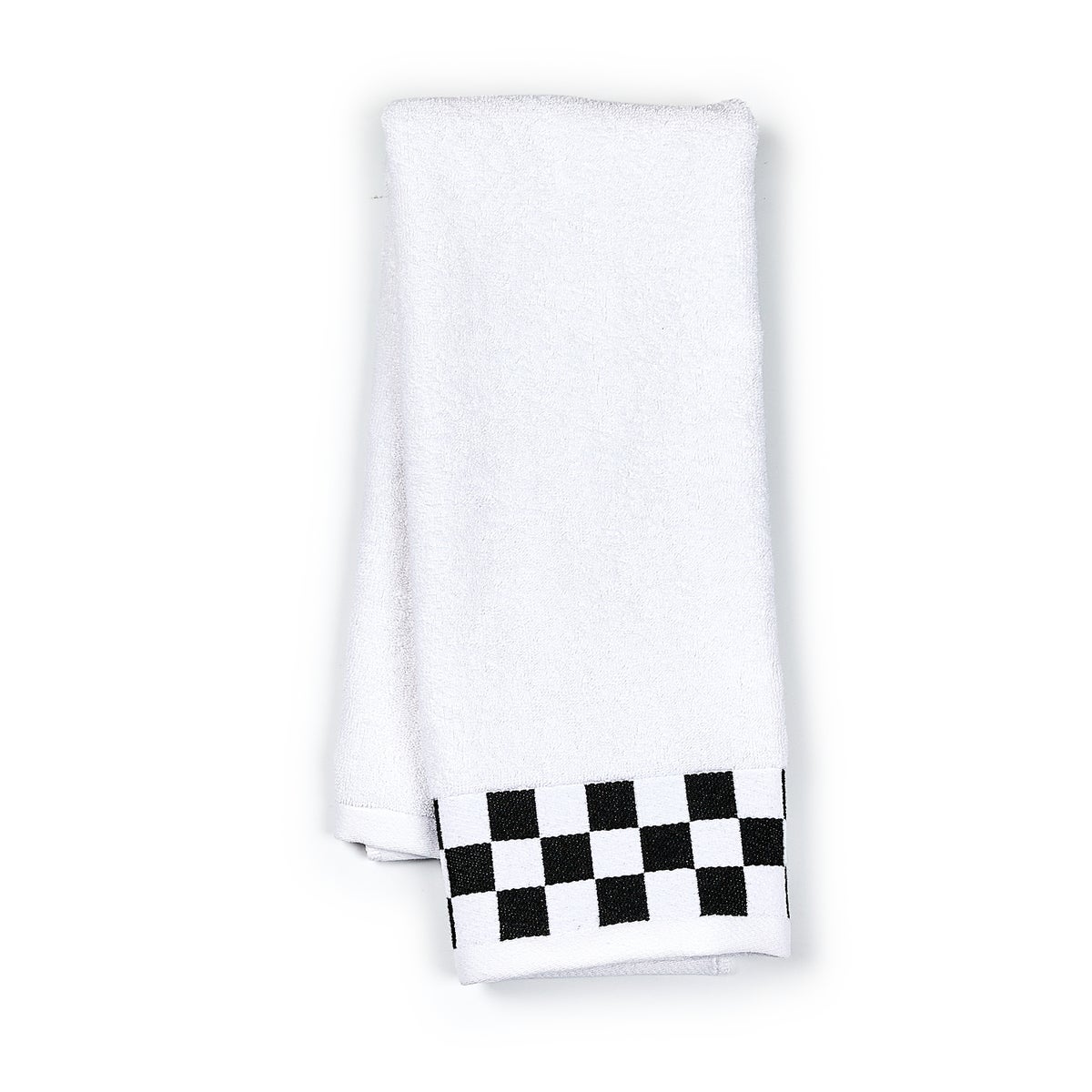 Hand Towel with Black Check Border