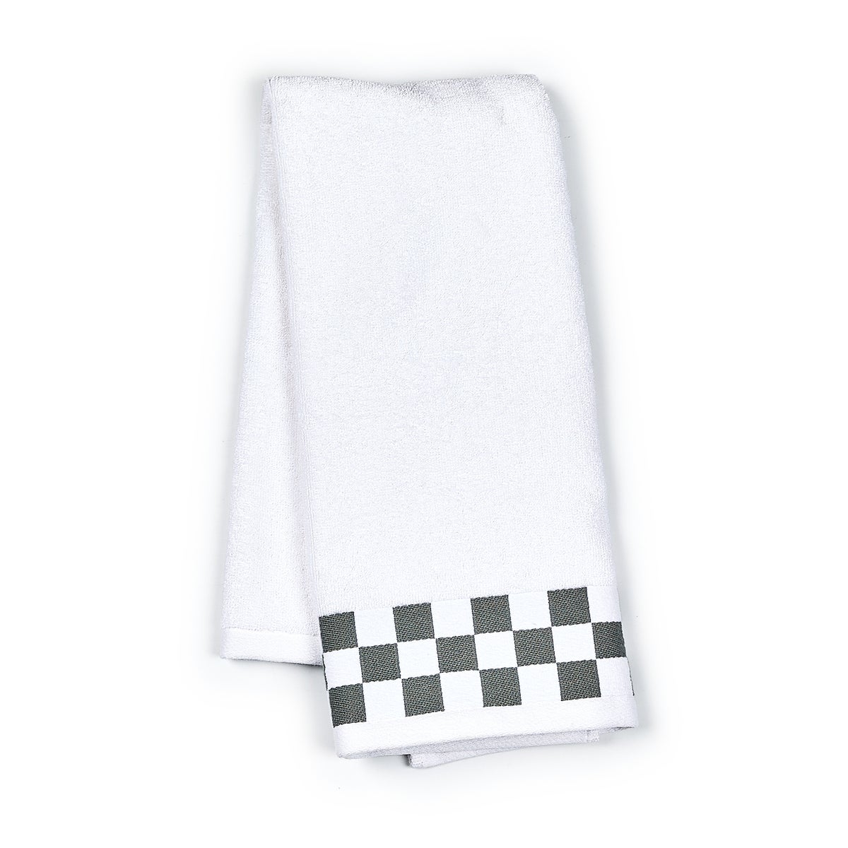 Hand Towel with Grey Check Border