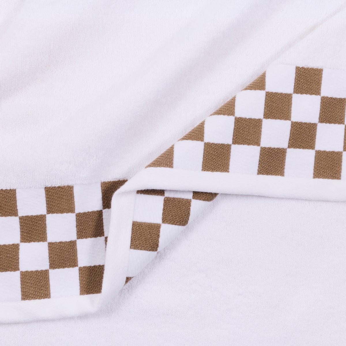 Bath Sheet with Mocha Check Border - Image 3