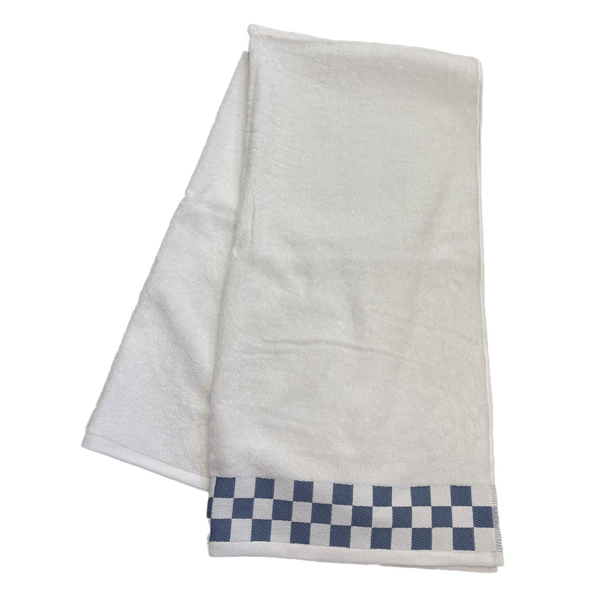 Bath Sheet with French Blue Check Border