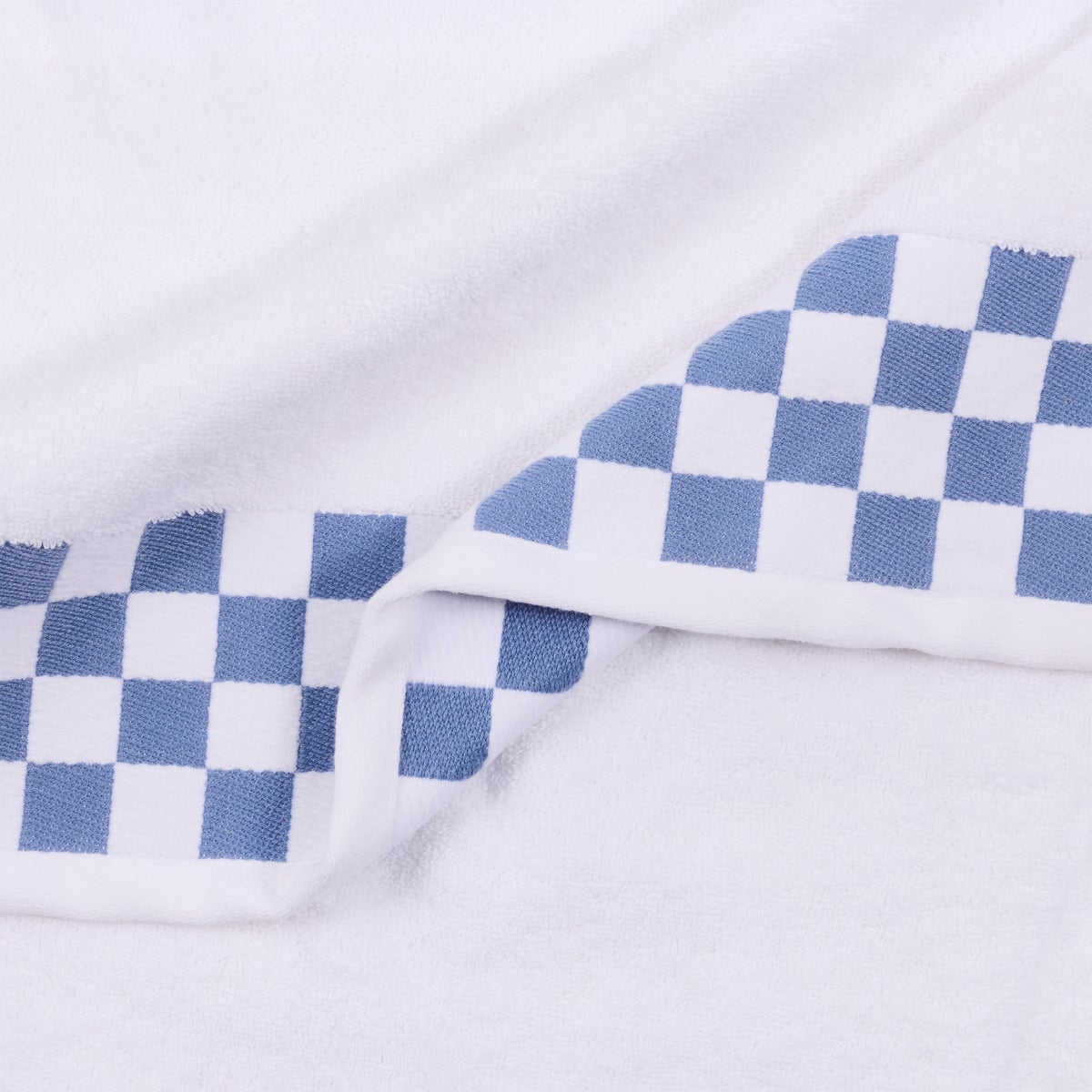 Bath Sheet with French Blue Check Border - Image 3