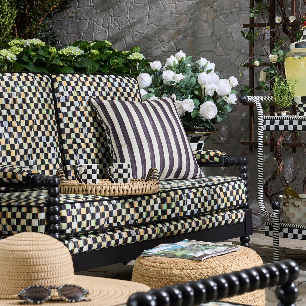 Courtly Check Printed Outdoor Pillow - Image 4