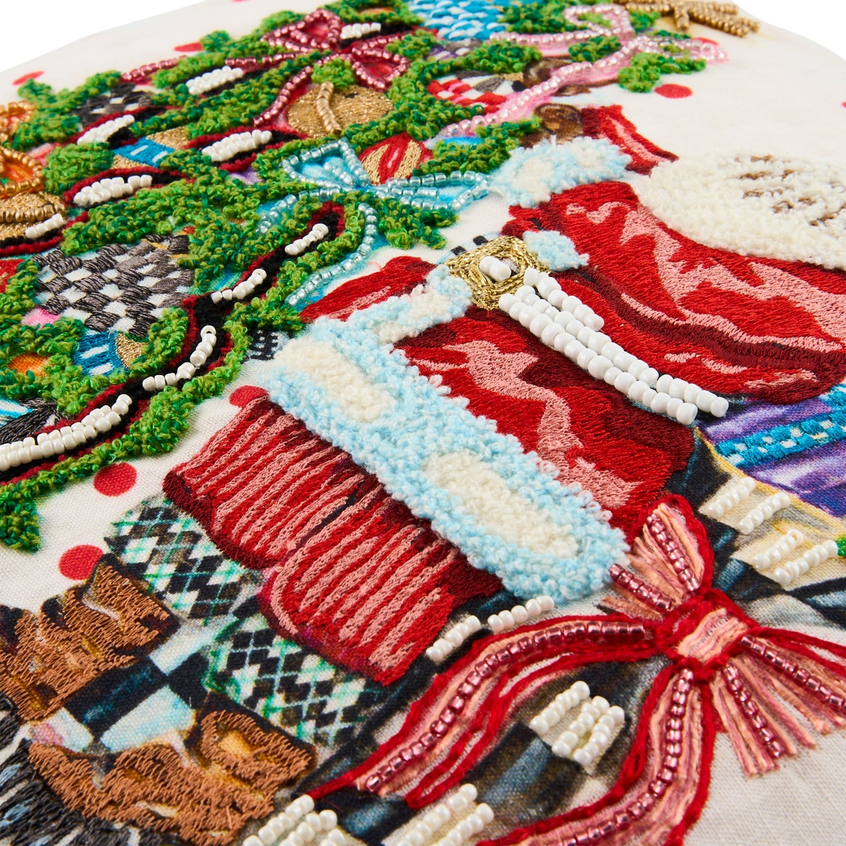 Tree Trimming Santa Throw Pillow - Image 4