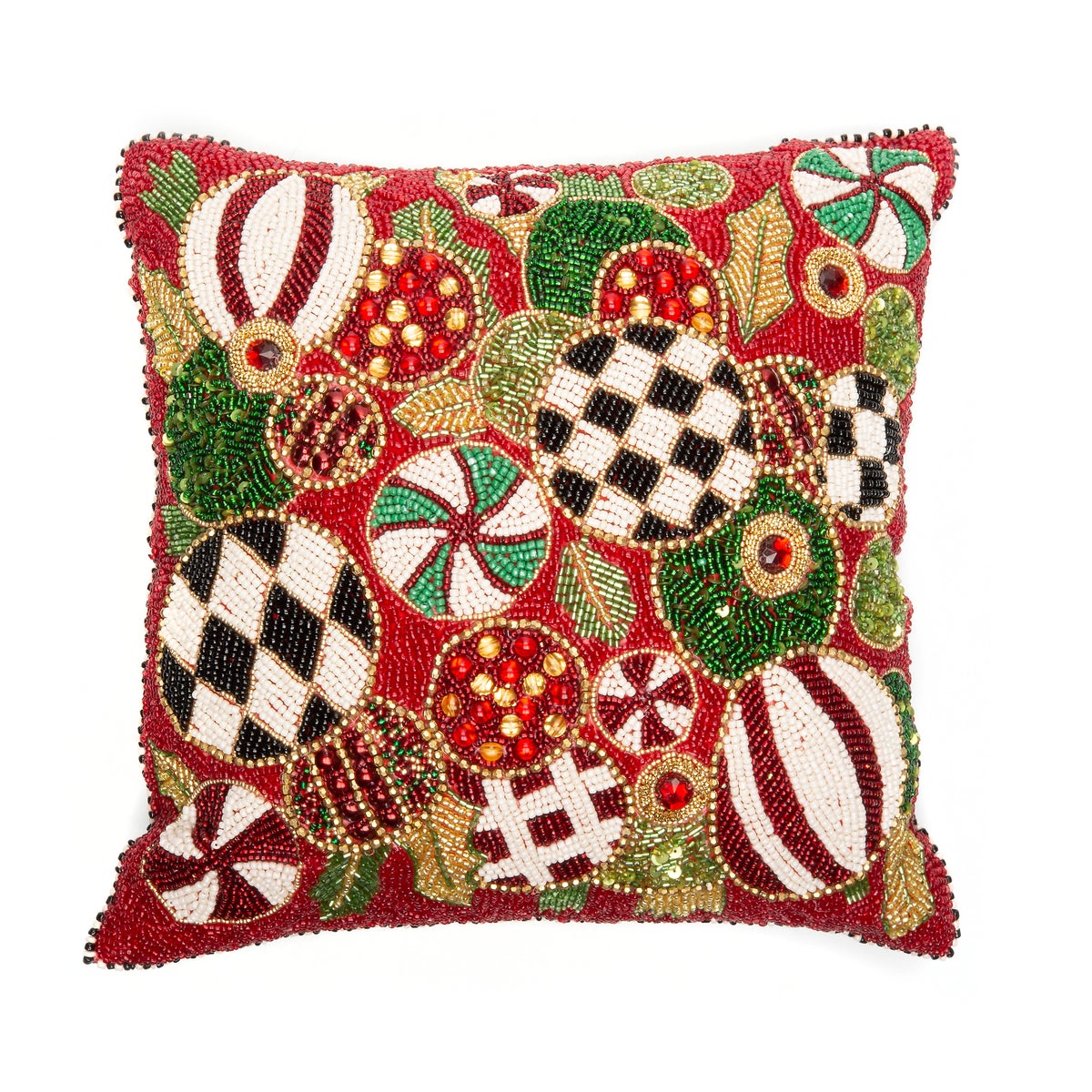Jolly Ornaments Throw Pillow