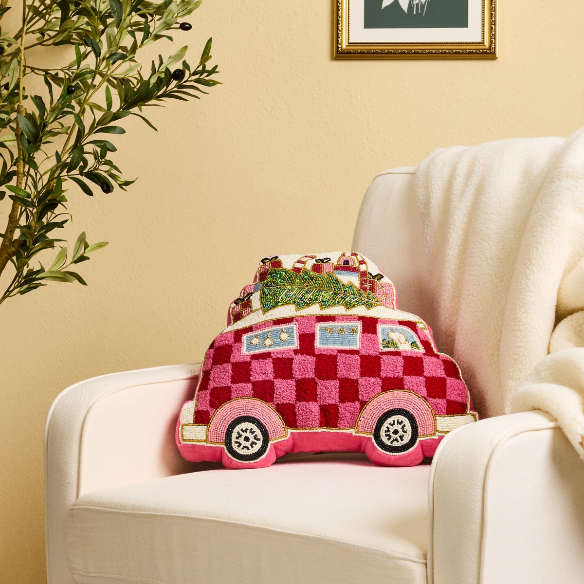 Holiday Bus Shaped Throw Pillow - Image 2
