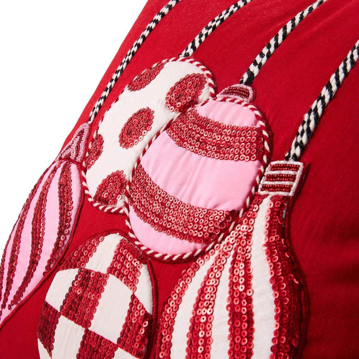 Red Ornaments Throw Pillow - Image 4