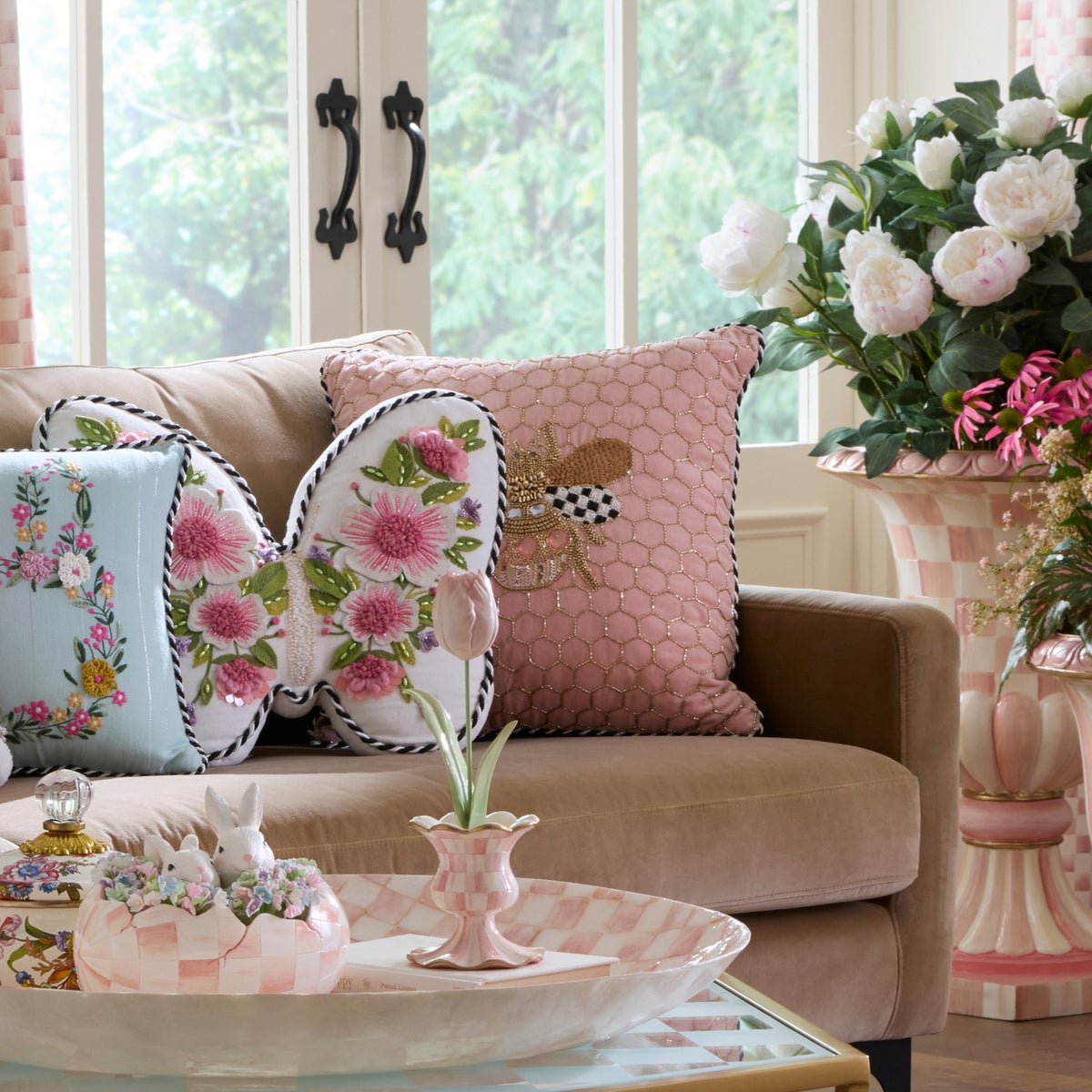 Queen Bee Pink Throw Pillow - Image 2