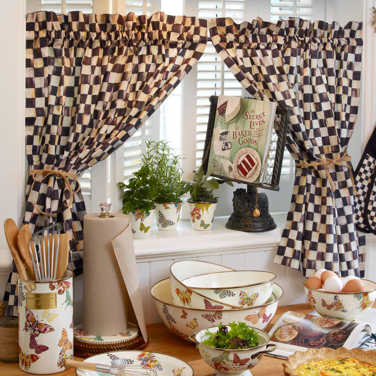 Courtly Check Cafe Curtains, Set of 2 - Image 2