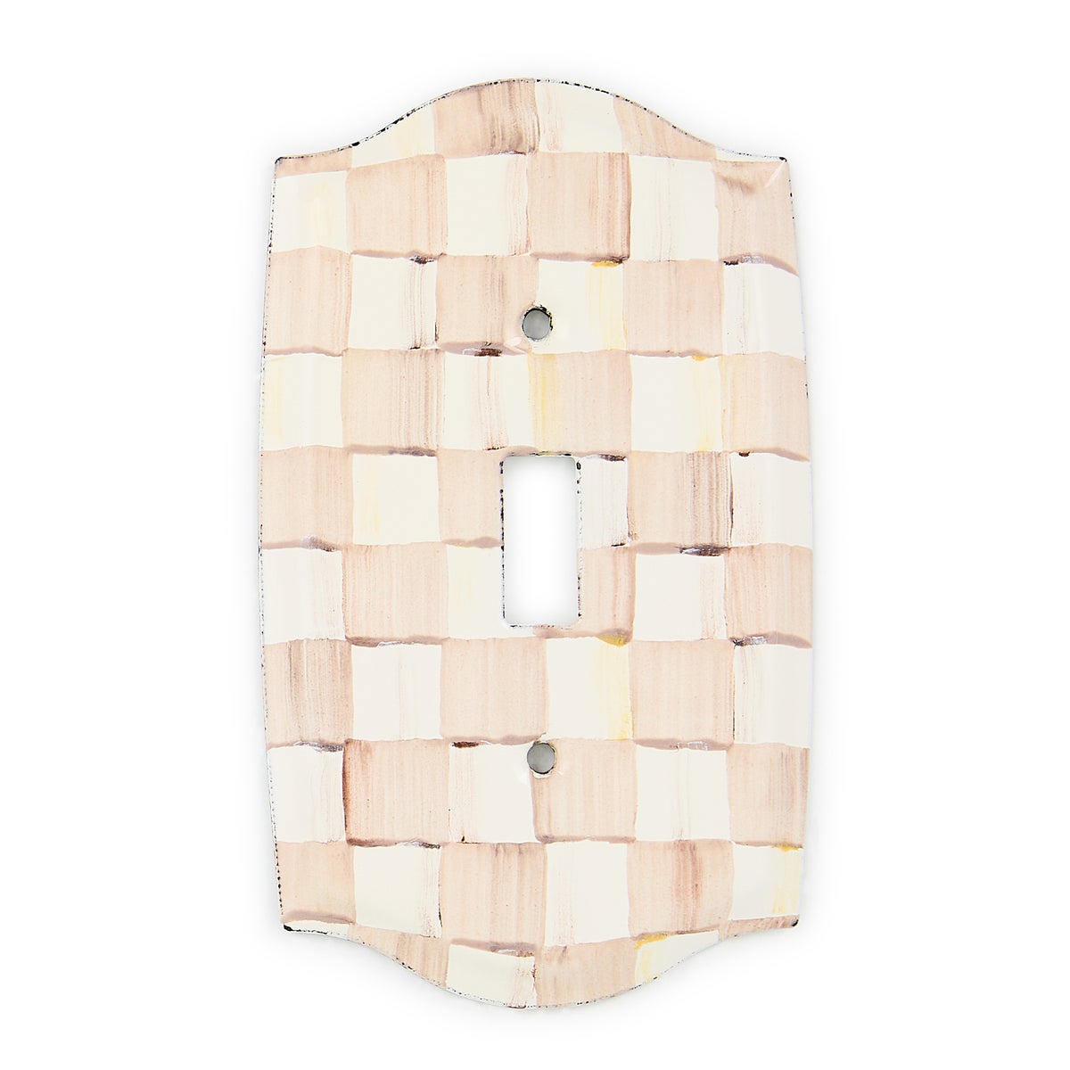 Mocha Check Single Toggle Switch Plate
