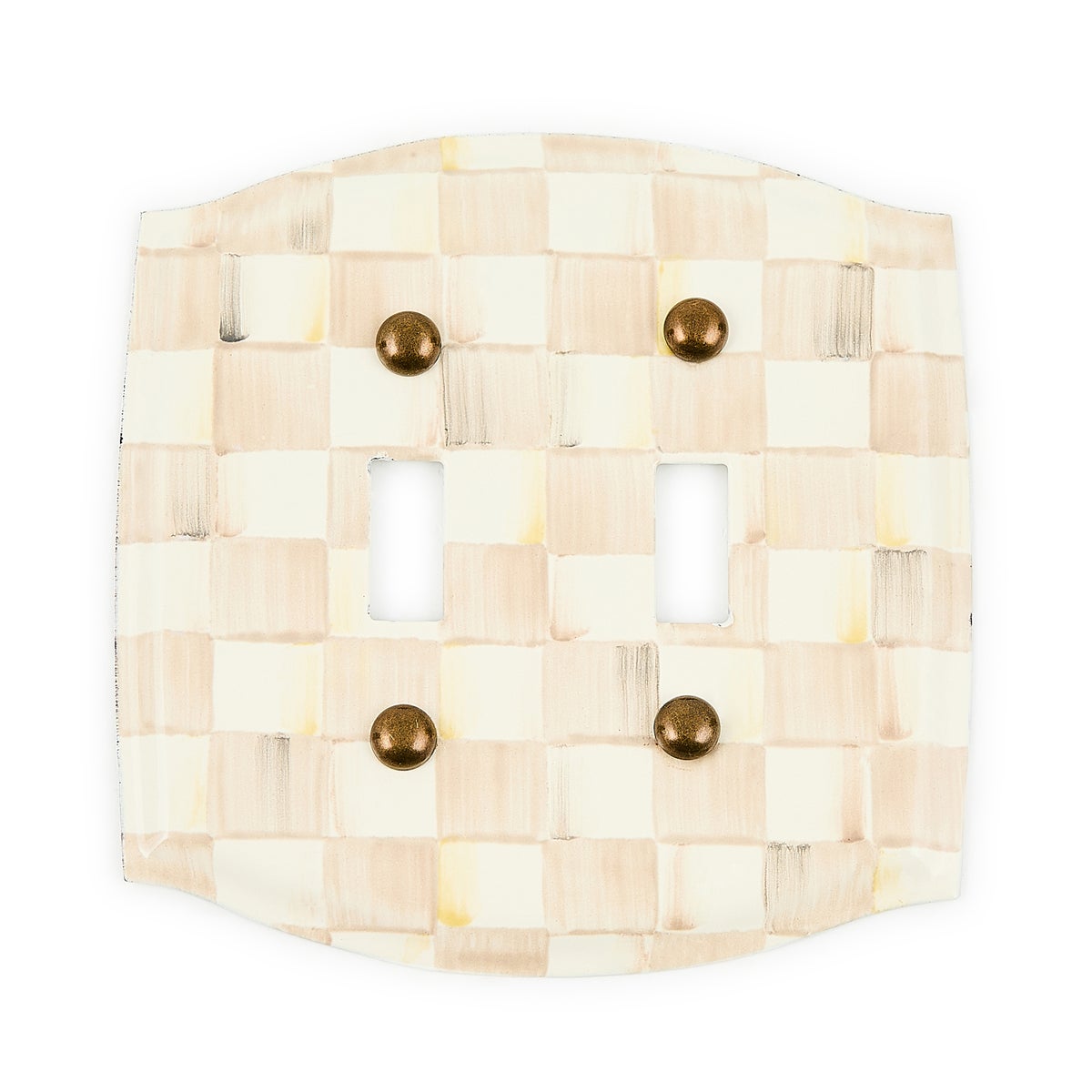 Mocha Check Double Toggle Switch Plate - Image 3