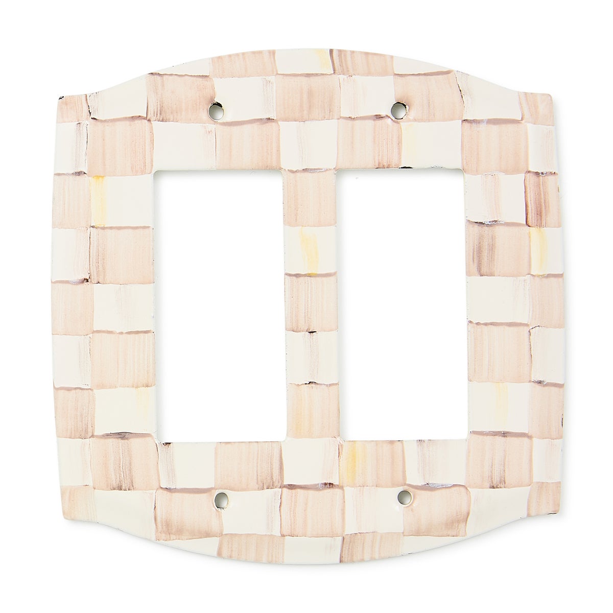 Mocha Check Double Rocker Switch Plate