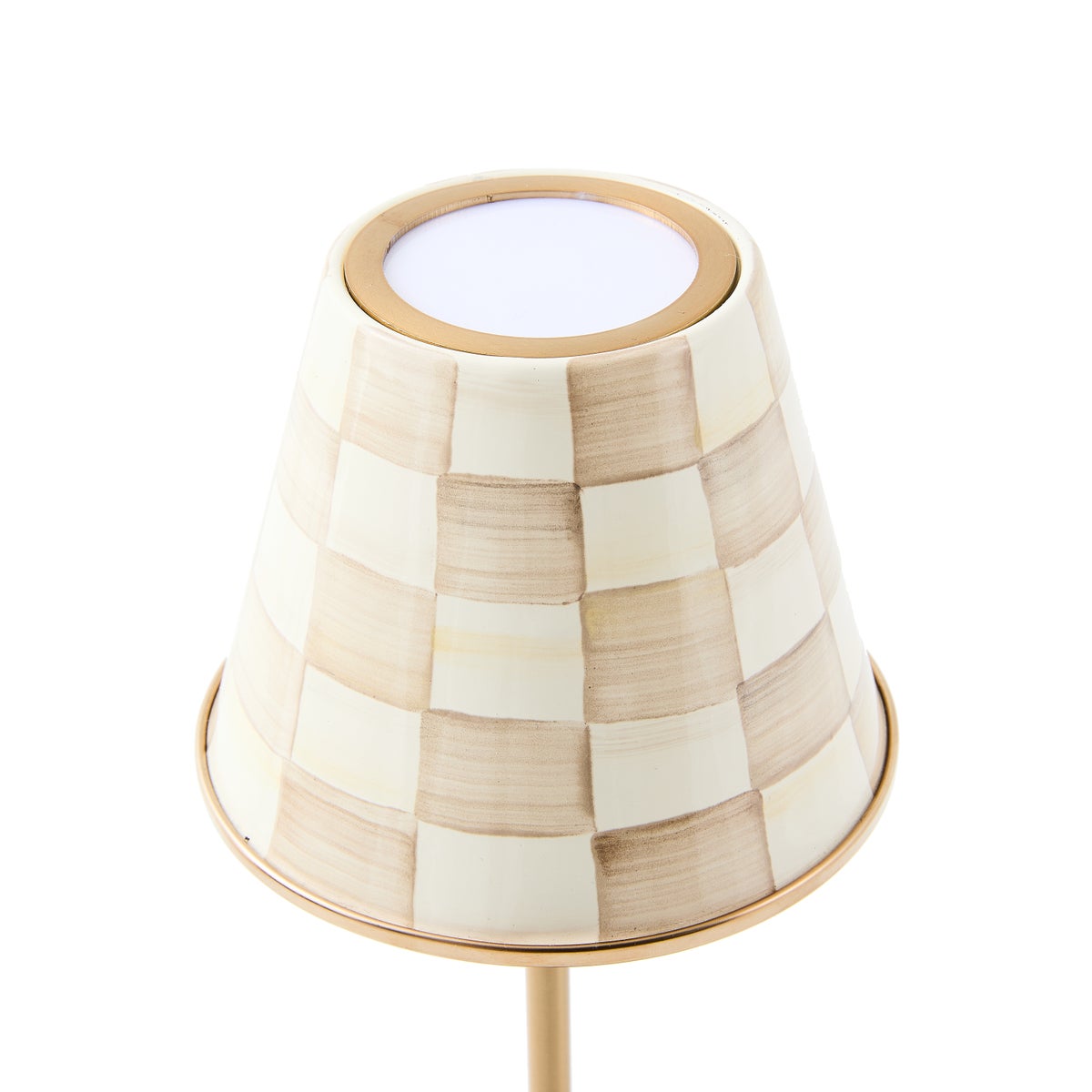 Mocha Check LED Rechargeable Cafe Table Lamp - Image 3