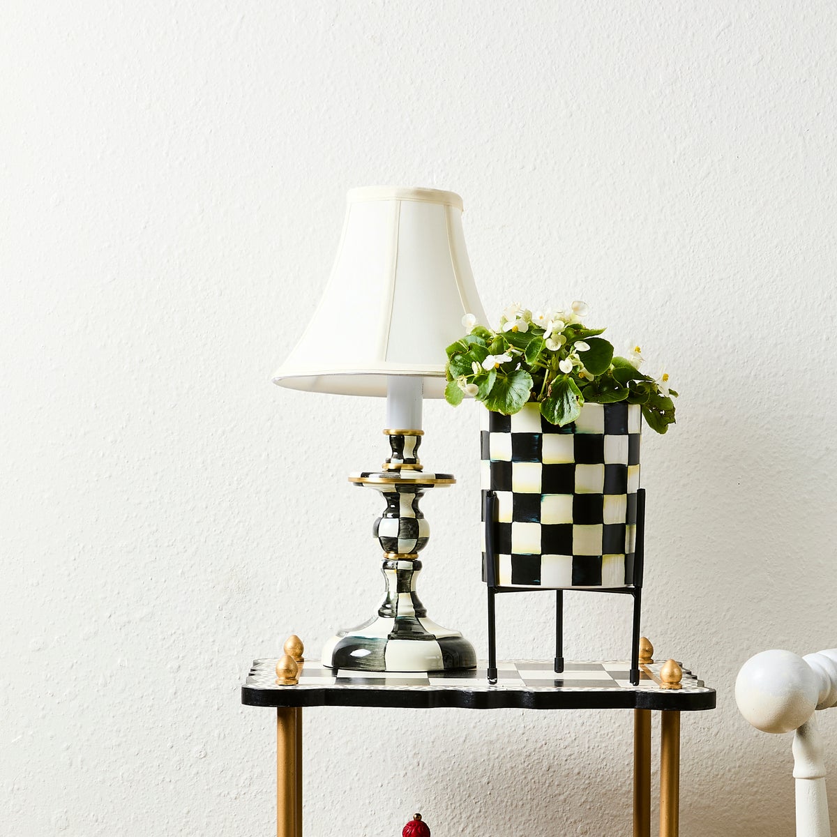 Courtly Check Candlestick Lamp - Image 7