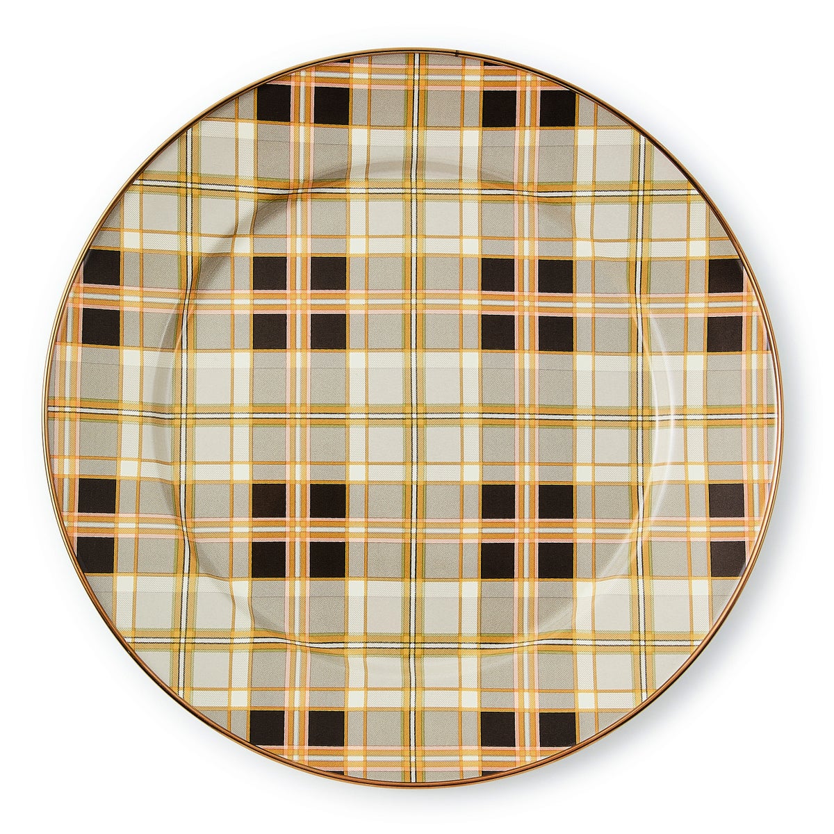 Tartan Mocha Charger Plate