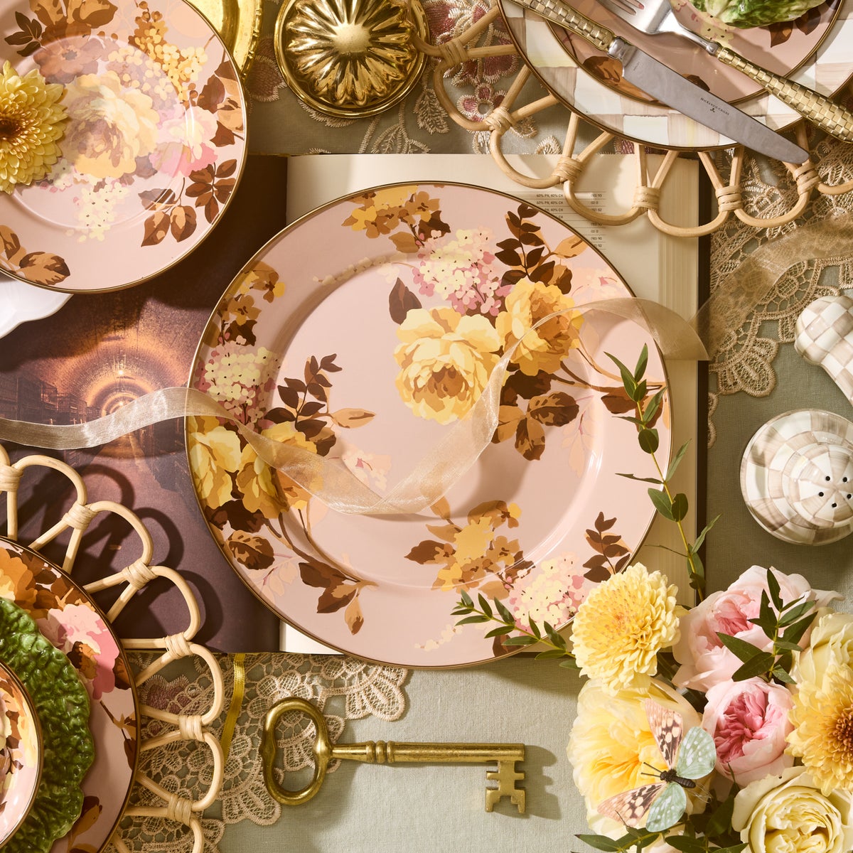 Wild Rose Mauve Charger/Plate - Image 2