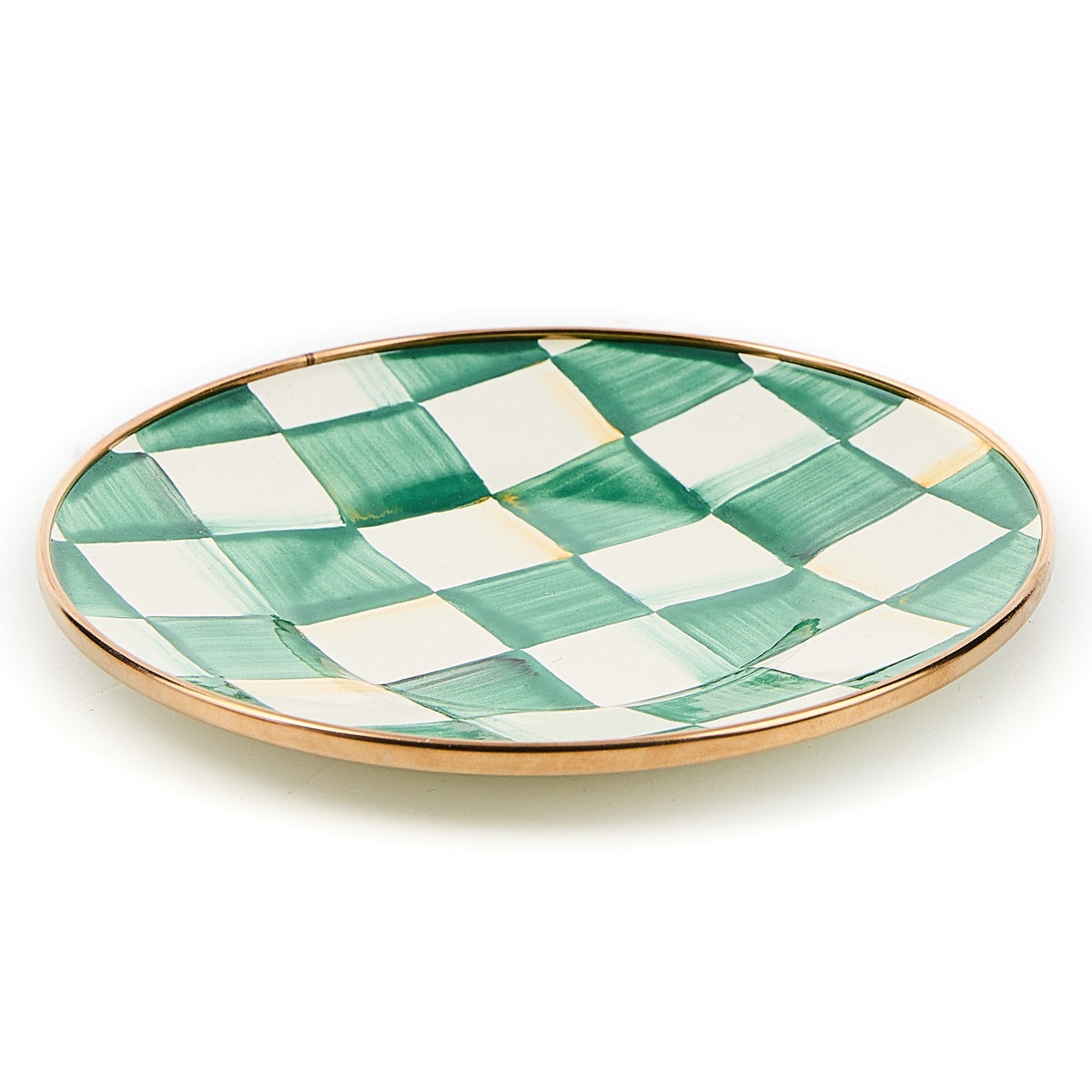 Emerald Check Saucer