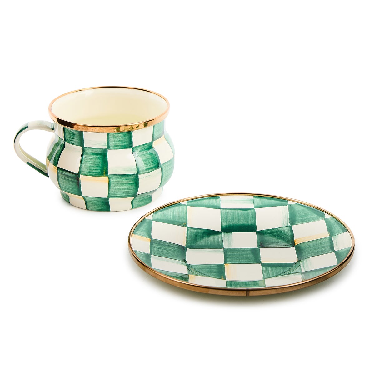 Emerald Check Saucer - Image 3