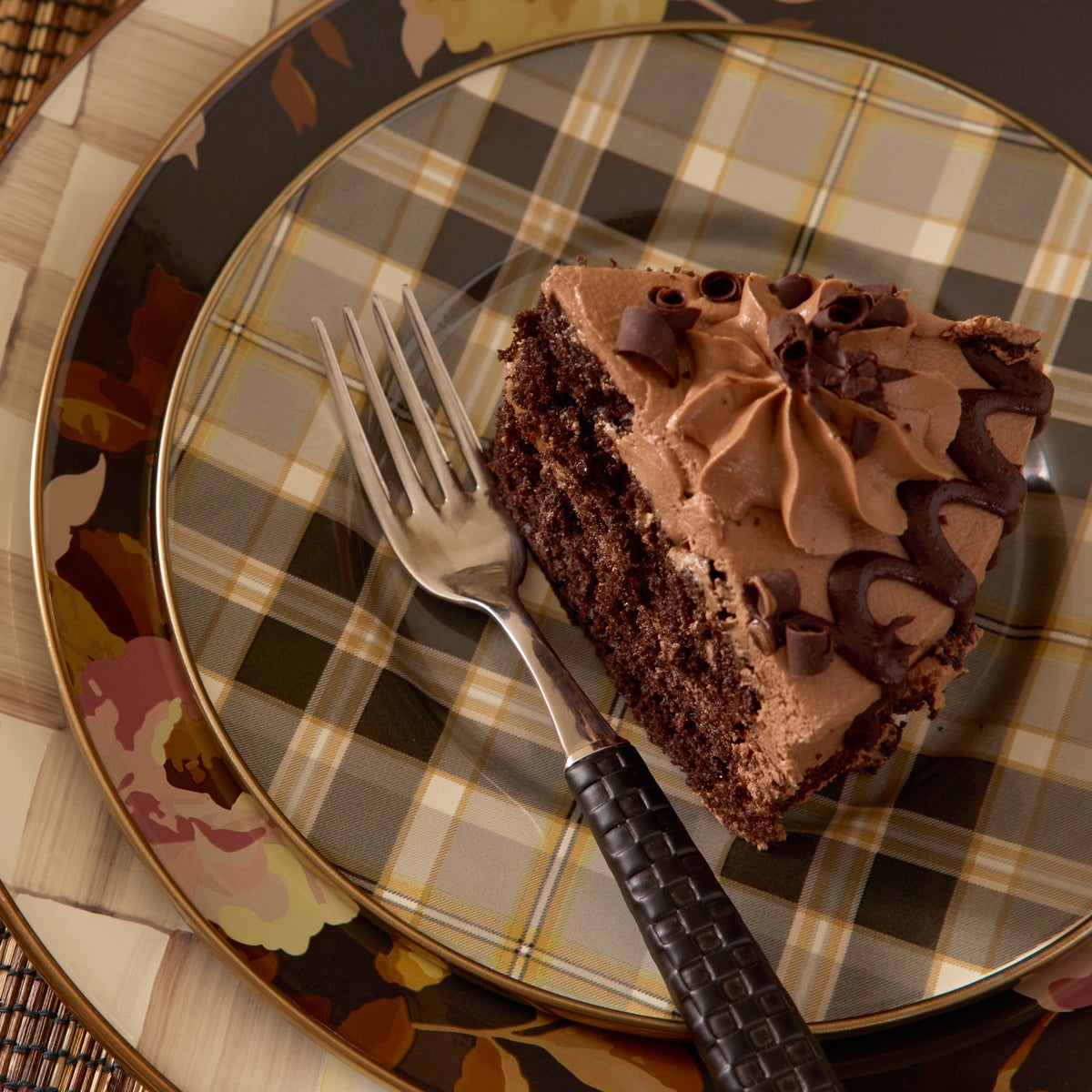 Tartan Mocha Salad Plate - Image 3