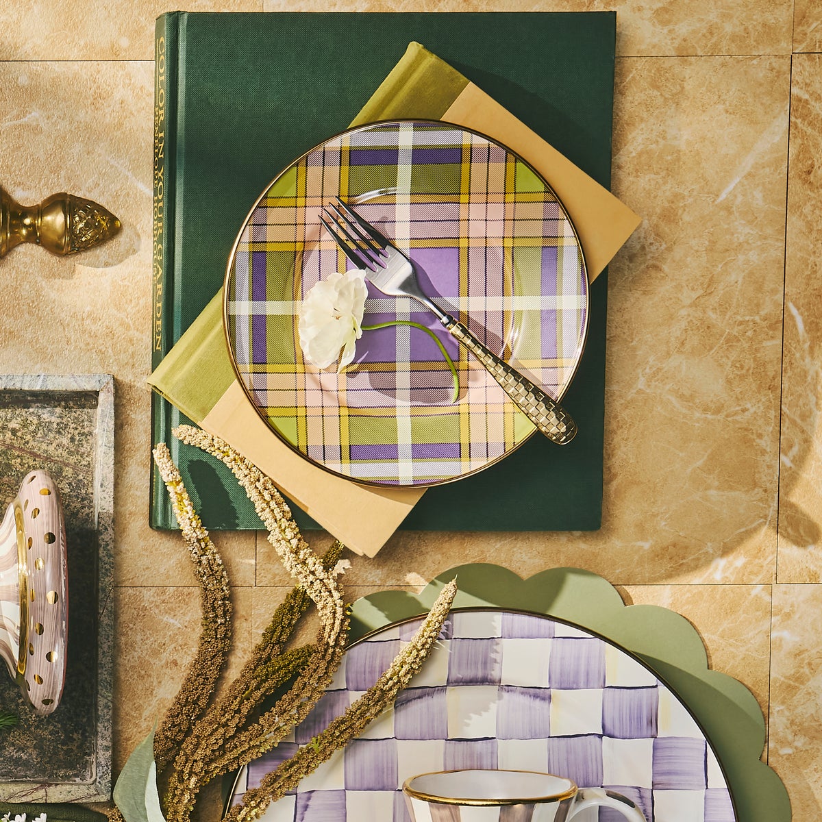 Tartan Violet Salad/Dessert Plate - Image 2