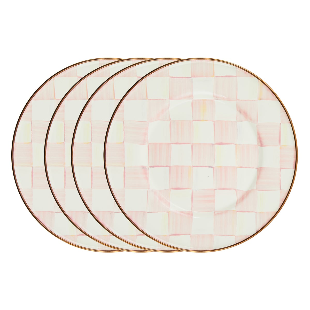Rosy Check Salad Plates, Set of 4