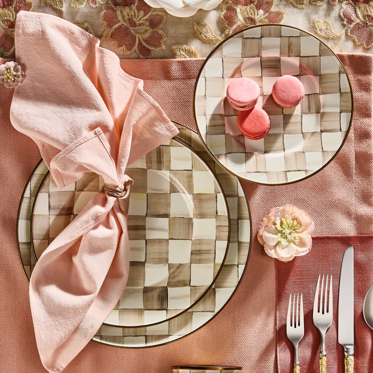 Mocha Check Salad Plate - Image 2