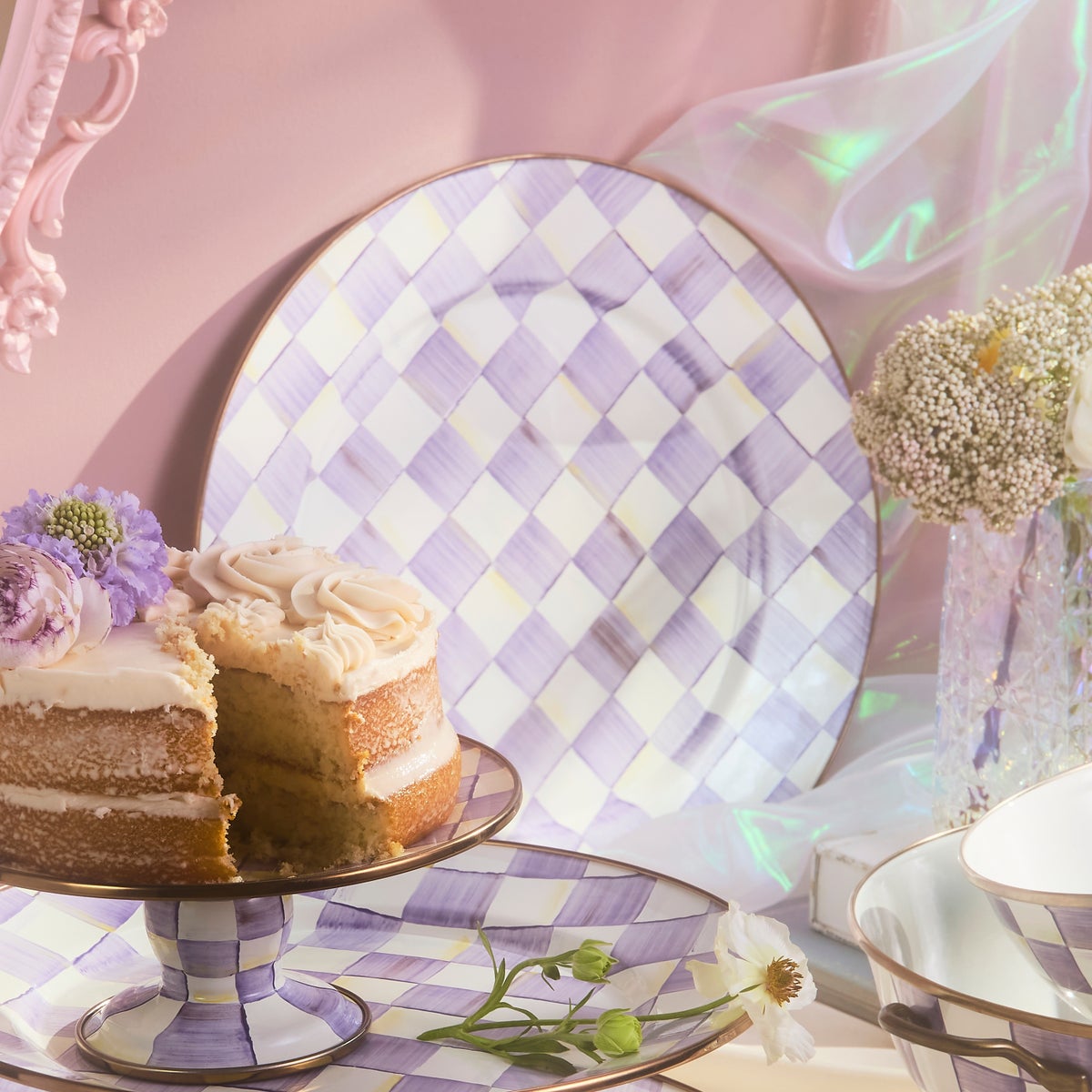 Violet Check Serving Platter - Image 2